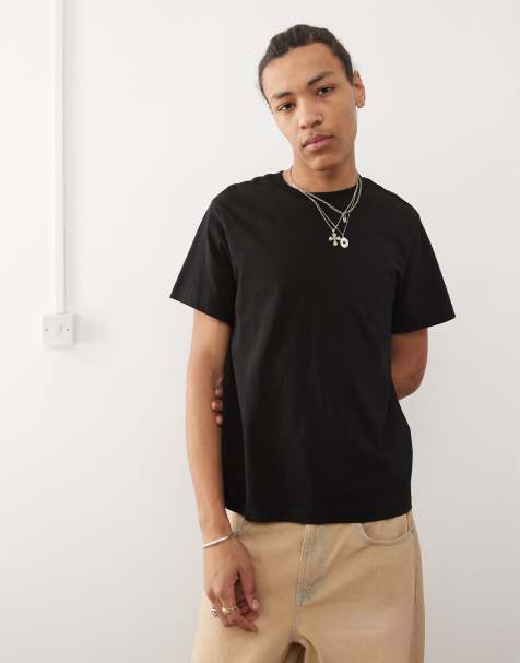 Weekday - Sort T-shirt i kraftig jersey i firkantet pasform - view 1