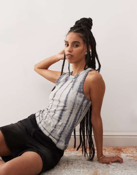 Weekday - Sort tanktop med batikfarve - view 1