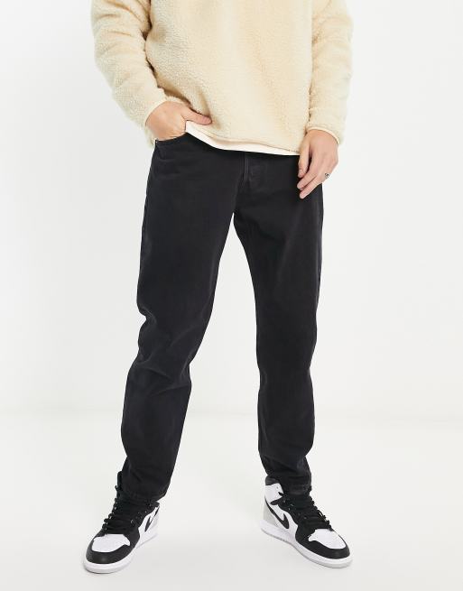 Weekday - Sorte barrel-jeans i løstsiddende pasform 