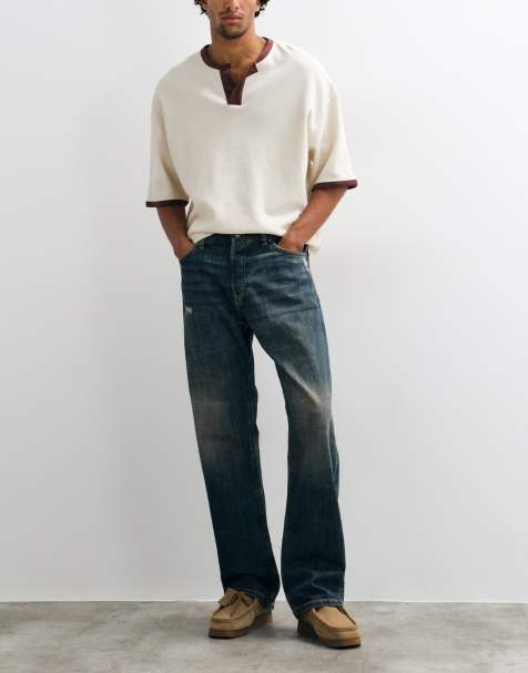 Weekday Space afslappet fit jeans med lige ben i mørkeblå - view 1