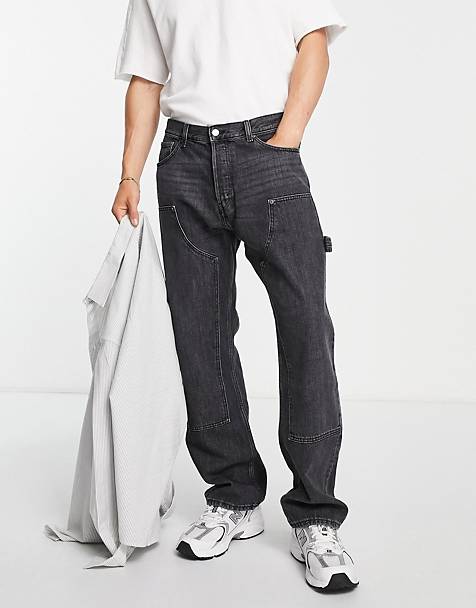 ASOS Herren Kleidung Hosen & Jeans Jeans Baggy & Boyfriend Jeans Space relaxed straight leg jeans in pen 