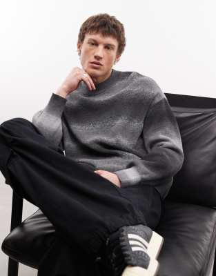 Weekday Space Dye Cotton Sweater In Black
