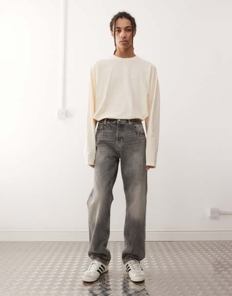 Weekday - Space - Jeans dritti comodi lavaggio grigio canyon - view 1