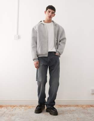 Space - Jeans in dunkelblauer Waschung mit lockerem, geradem Schnitt Blau W28 L30