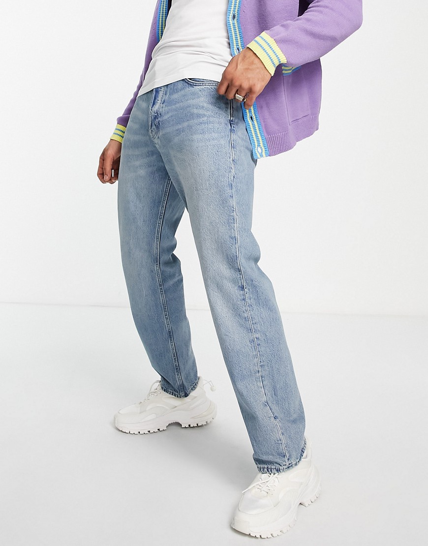 Weekday Space Straight Jeans In Seven Blue-blues