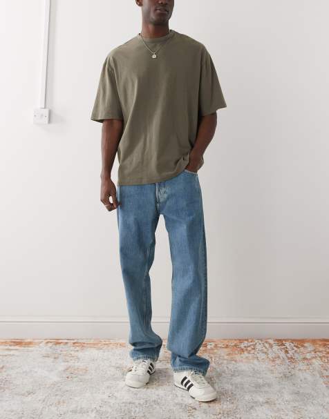 Weekday - Space - Jeans med lige ben i vasket blå i afslappet pasform - view 1