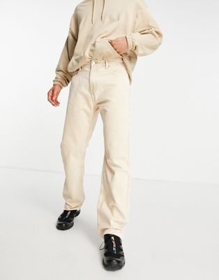 Pantalons et chinos Weekday - Space - Pantalon en velours côtelé coupe droite - Beige