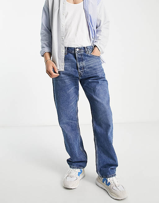 Weekday - Space - Rechte jeans in diepblauw