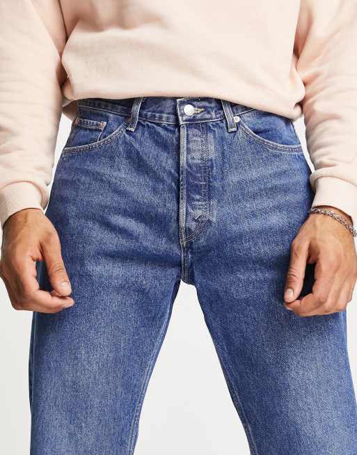 Weekday - Space - Rechte jeans in 'sea' blauw, 3 van 4