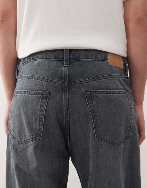 Weekday - Space - Rechte jeans met ruimvallende pasvorm donkerblauw met wassing, 5 van 5