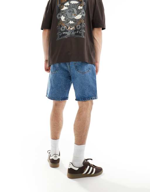Weekday Space relaxed fit denim shorts in 90s blue , 4 of 5