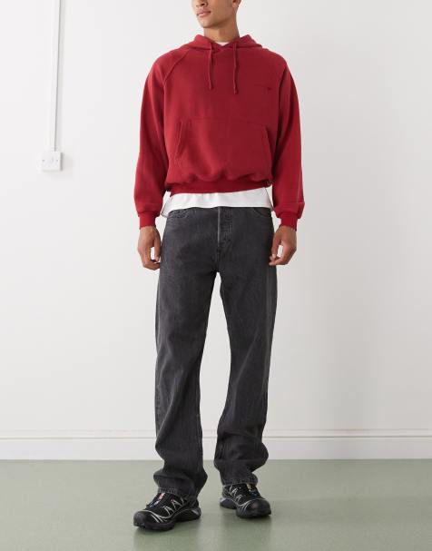 Weekday – Space – Relaxed-Fit-Jeans in schwarzer Waschung mit geradem Bein - view 1