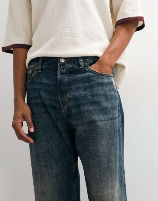 Weekday Space relaxed-fit rechte jeans in donkerblauw, 5 van 5