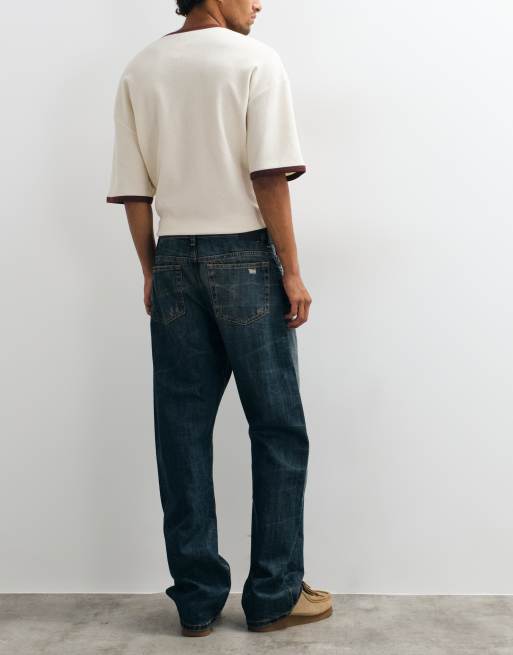 Weekday Space relaxed fit straight jeans in dark blue, 2 of 5