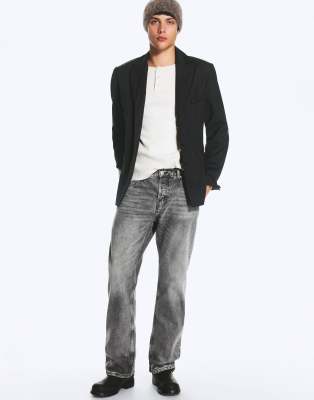Weekday Space Relaxed Fit Straight Jeans In Brown
