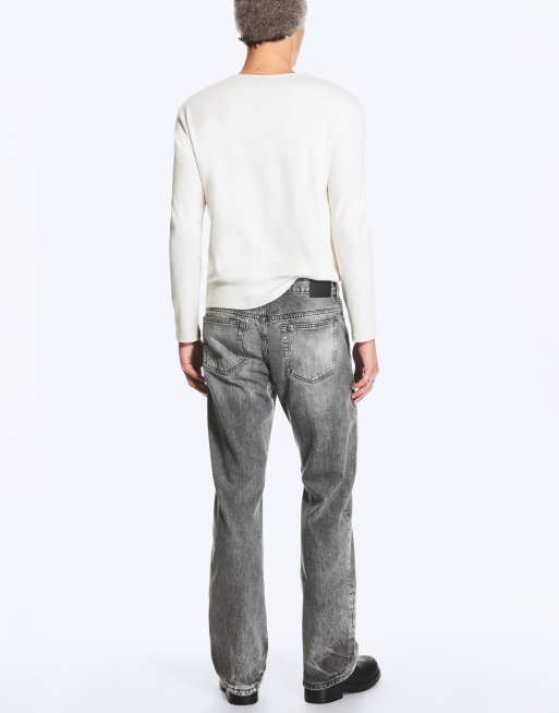 Weekday Space Relaxed-fit Straight Jeans in verwaschenem Schwarz, 4 von 5