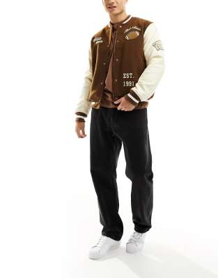 Weekday Weekday Space relaxed fit straight leg jeans in black