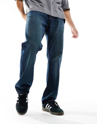 Weekday Space relaxed fit straight leg jeans in blue wash