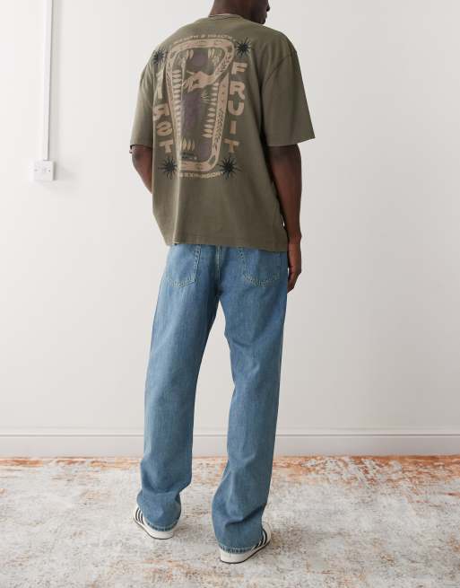 Weekday Space relaxed fit straight leg jeans in blue wash