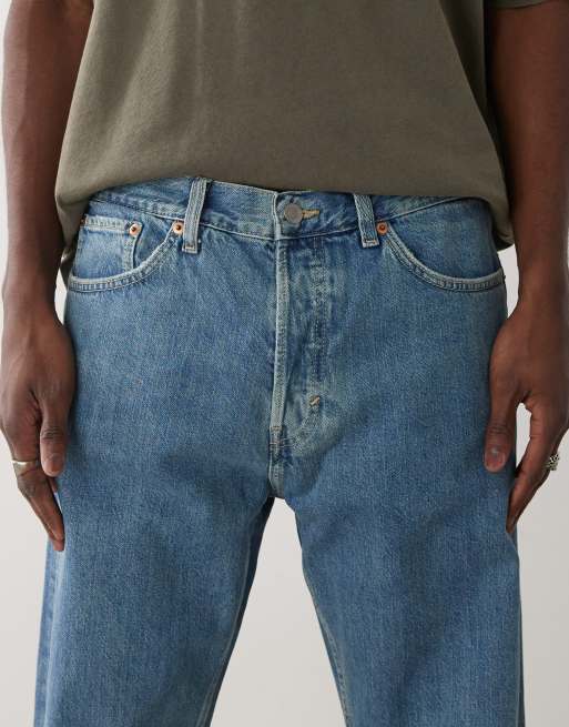 Weekday Space relaxed fit straight leg jeans in blue wash