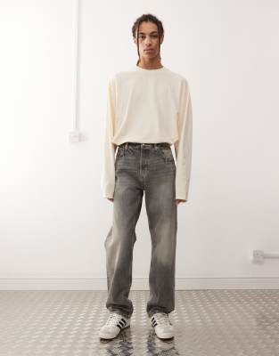 Space relaxed fit straight leg jeans in canyon gray wash