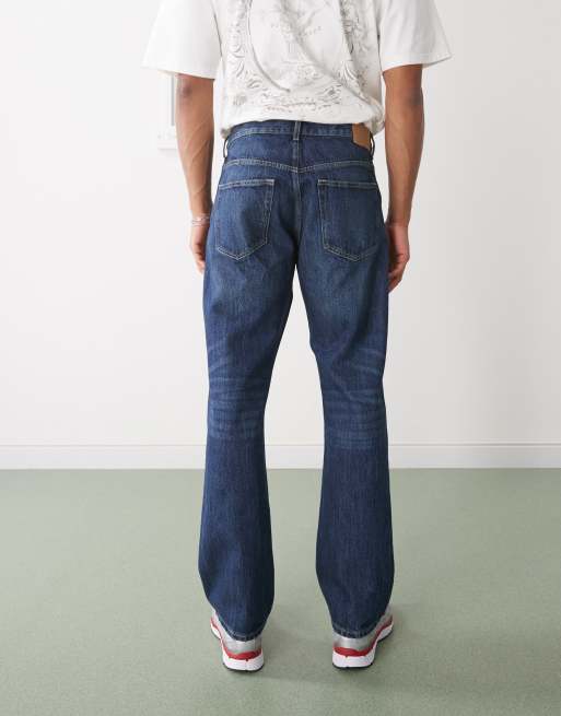 Weekday Space relaxed fit straight leg jeans in dark blue, 3 of 5