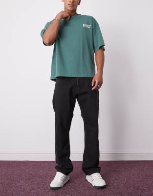 Weekday Space Relaxed Fit Straight Leg Jeans In Black