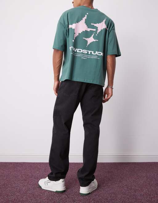 Weekday Space relaxed fit straight leg jeans in tuned black, 2 of 5