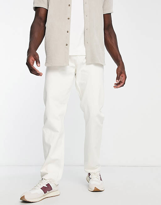 Weekday space relaxed straight jeans in dirty white