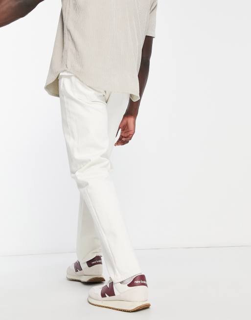 Weekday space relaxed straight jeans in dirty white