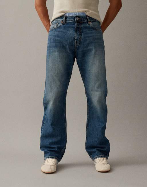 Weekday - Space - Ruimvallende jeans met rechte pijpen in mid-wash blauw, 3 van 7