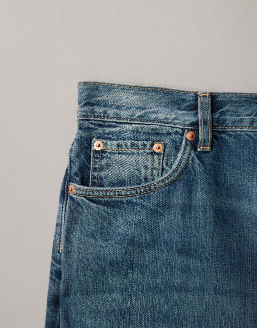 Weekday - Space - Ruimvallende jeans met rechte pijpen in mid-wash blauw, 6 van 7