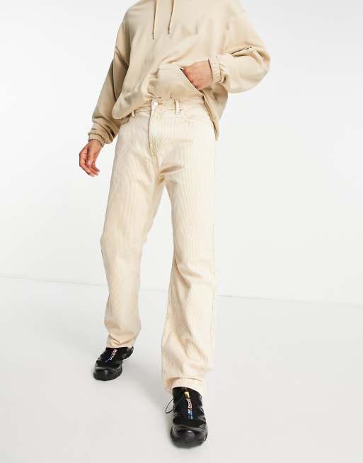 Weekday space straight cord pants in beige