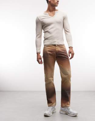 Weekday Space Straight Jeans In Brown