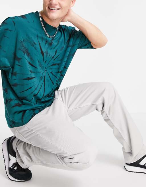 Weekday space washed trousers in light grey, 3 of 4
