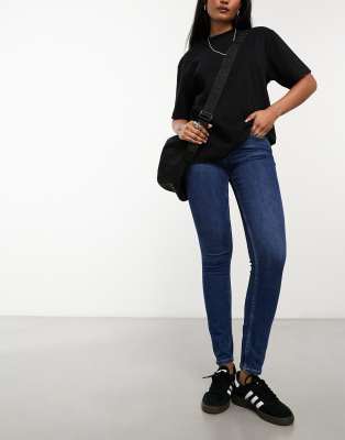 Weekday Spare Mid Rise Skinny Jeans In Blue