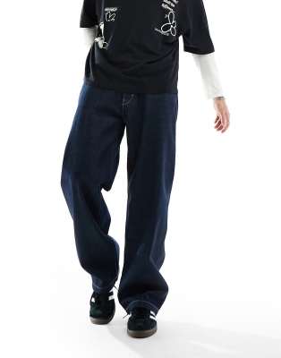Weekday Sphere low waist relaxed fit straight leg jeans in venice blue - ASOS Price Checker