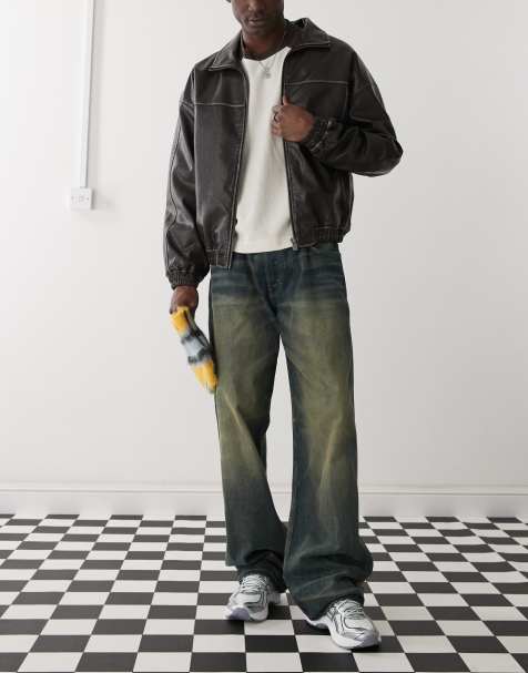 Weekday - Sphere - Jeans ampi a vita bassa effetto invecchiato lavaggio blu sporco - view 1