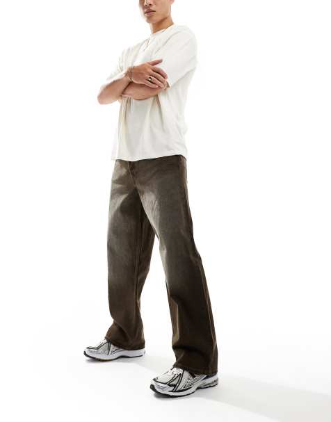 Weekday - Sphere - Jeans ampi a vita bassa lavaggio marrone - view 1