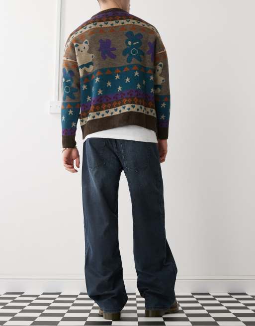 Weekday Sphere low waist baggy fit jeans in dark blue wash, 3 of 5