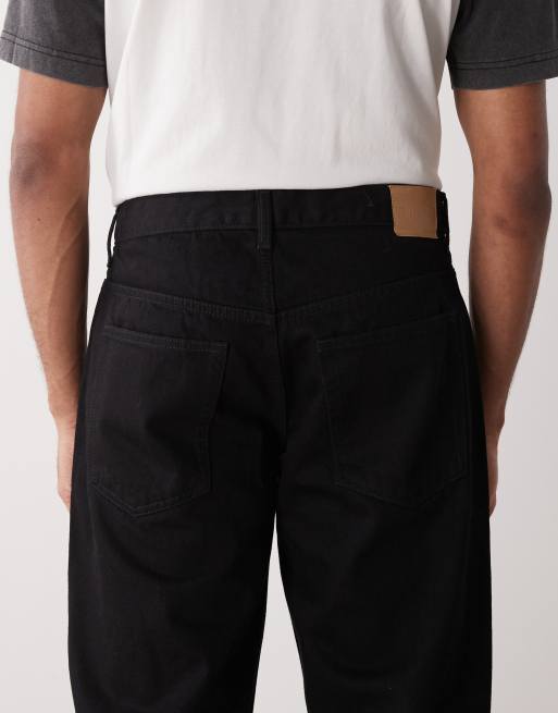 Weekday Sphere low waist loose fit jeans in black acid wash, 5 of 5