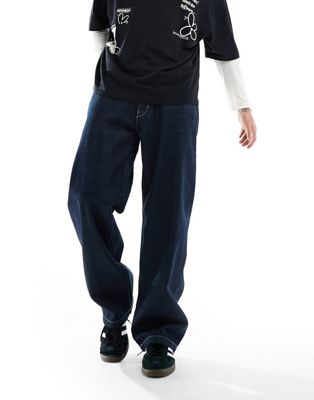 Weekday Sphere Low Waist Relaxed Fit Straight Leg Jeans In Venice Blue