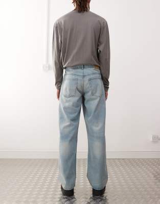 Weekday Sphere Low Waist Wide Leg Jeans In Blue