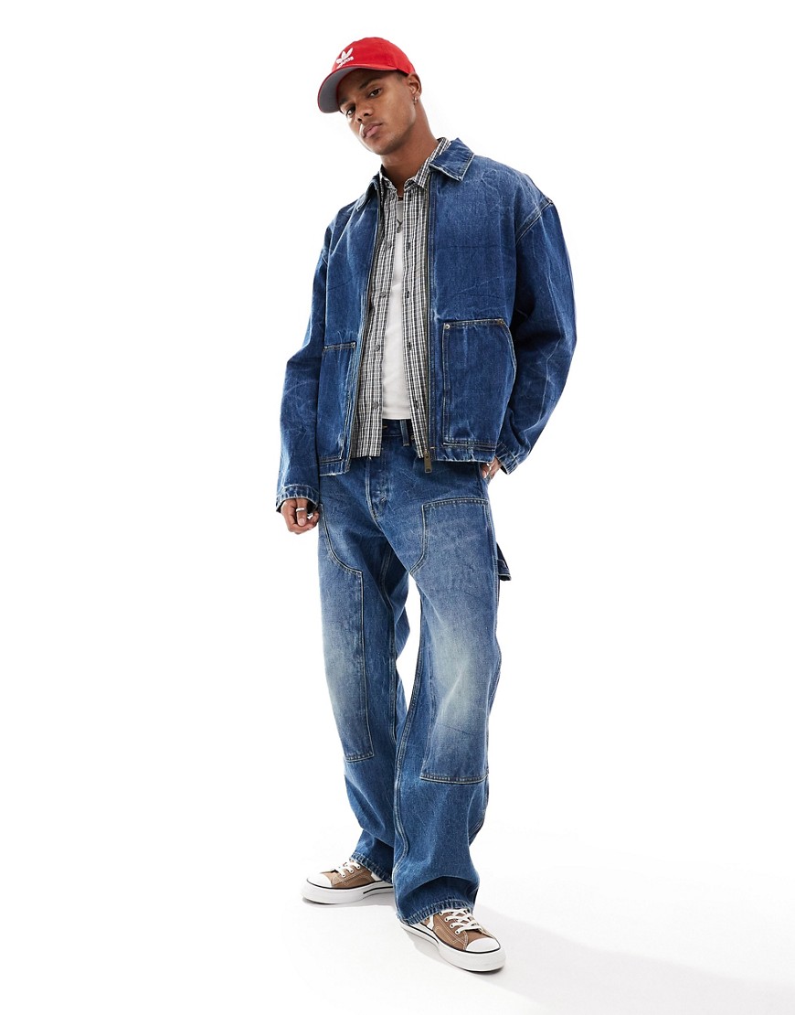 Weekday Sphere Relaxed Fit Jeans With Carpenter Styling In Blue - Part Of A Set