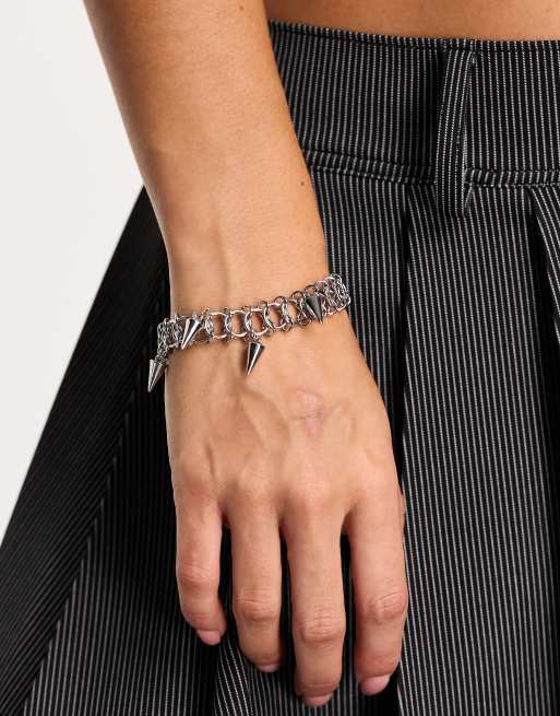 Weekday Spike chain bracelet in silver | ASOS