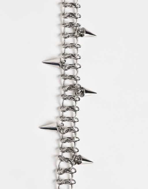 Weekday Spike chain bracelet in silver | ASOS