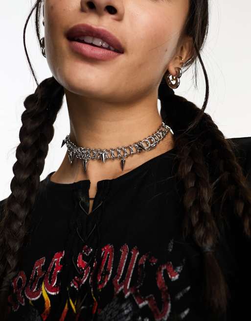 Weekday Spike Chain Necklace and Bracelet in SIlver | ASOS