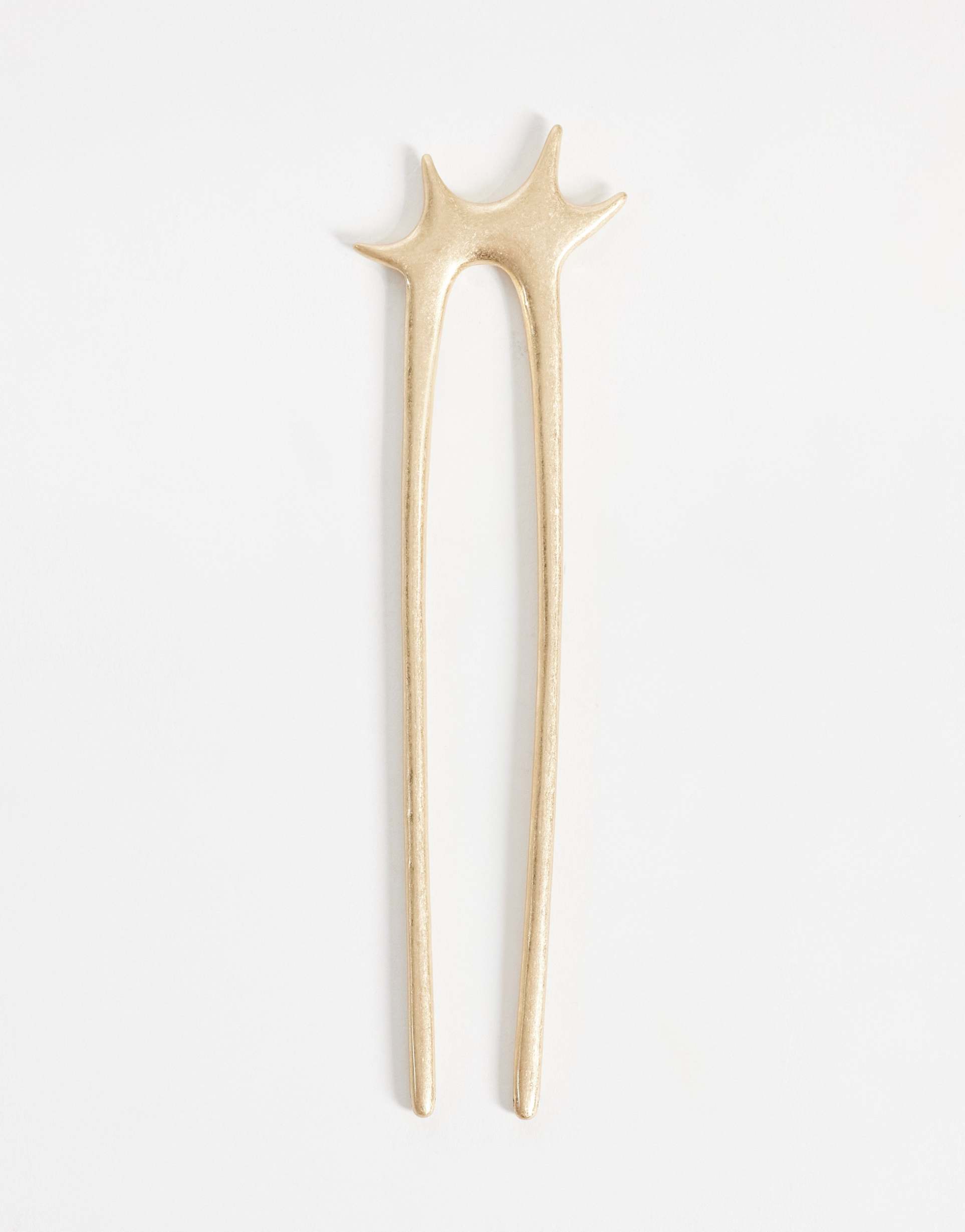 weekday spikey hair pin in worn gold