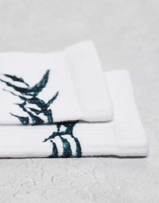 Weekday sport socks with graphic in white