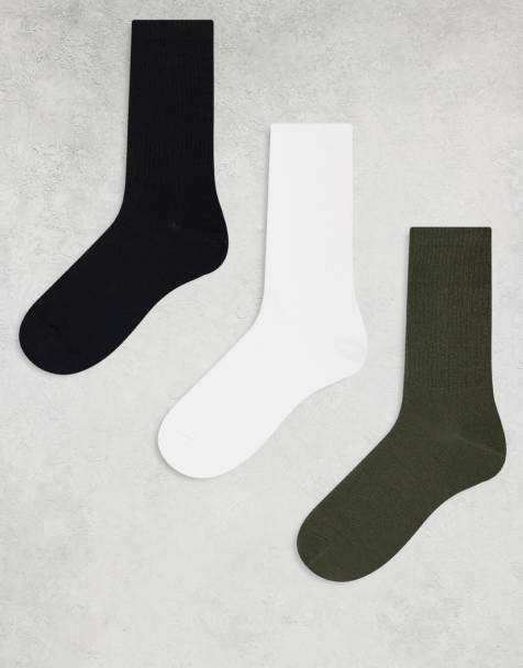 Weekday sports socks 3-pack in black white & khaki - view 1